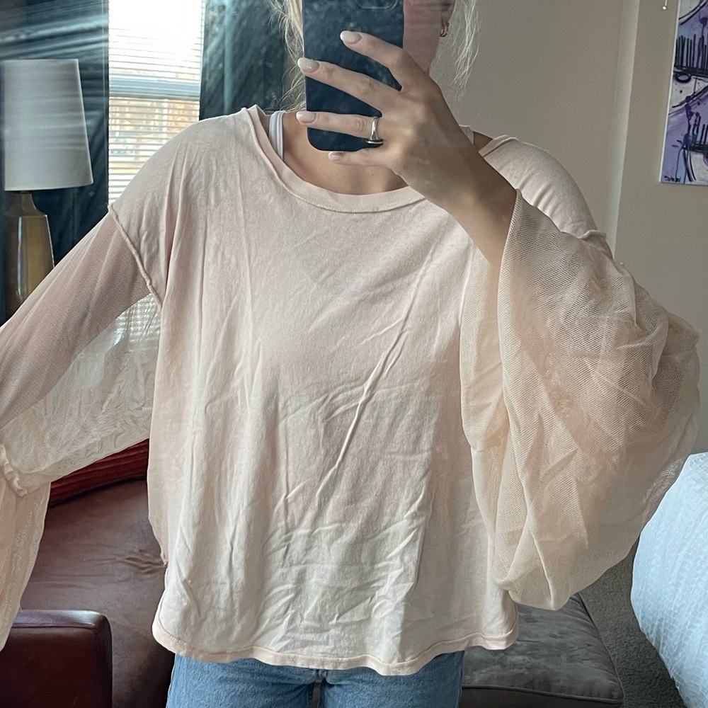 Beautiful Top with Mesh Sleeves